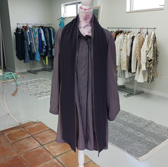 Donatella Mycra Pac Now reversible pleated scarf zipper rain coat cape one size - Picture 9 of 11